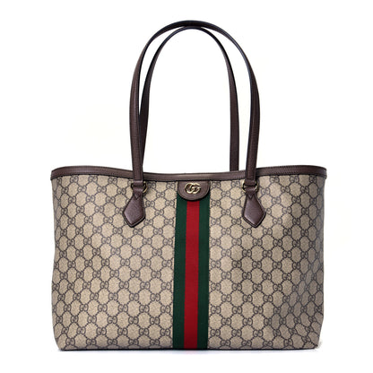 Gucci GG Supreme Monogram Medium Ophidia Shopping Tote Brown 1 of 4