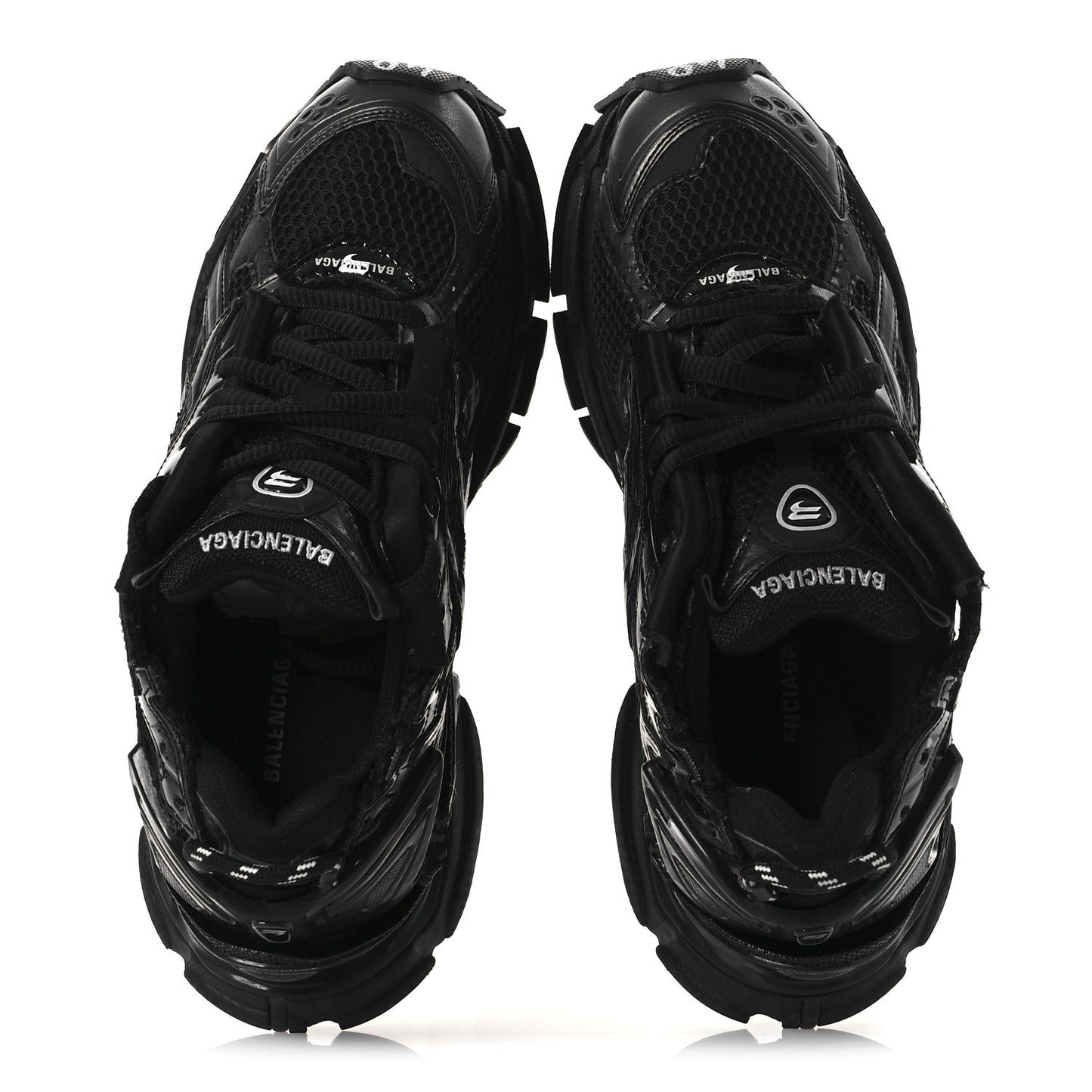 Mesh Rubber Monocolor Womens Runner Sneakers 40 Black