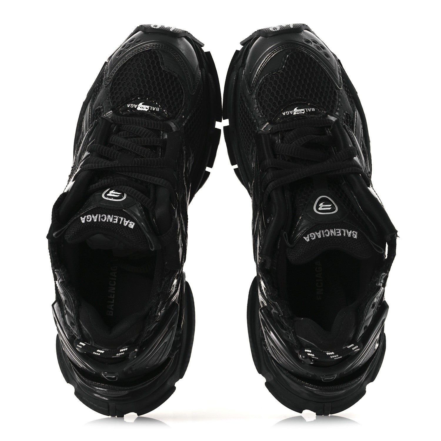 Balenciaga Mesh Rubber Monocolor Womens Runner Sneakers 40 Black 2 of 10