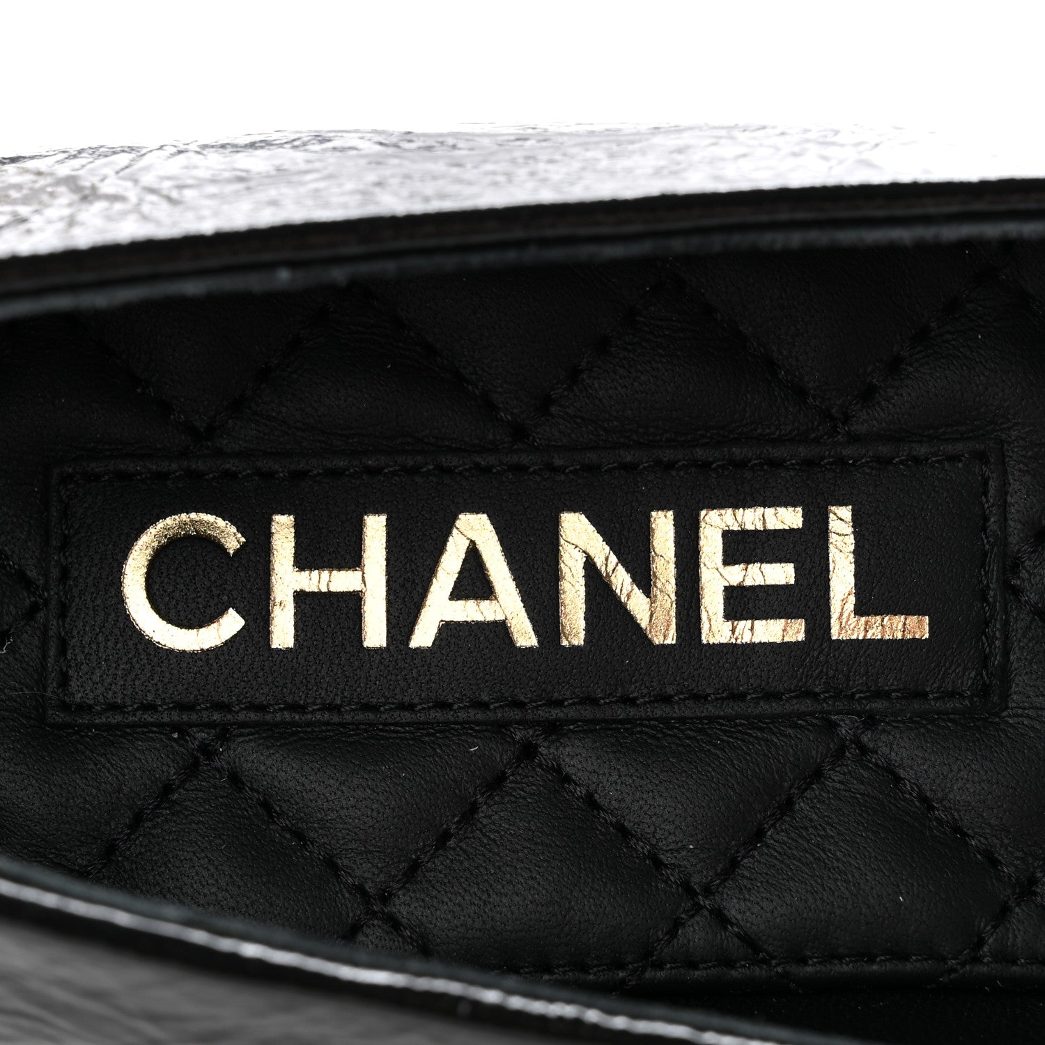 Chanel Lambskin Patent Calfskin Cap Toe Ankle Chain Ballerina Flats 38 Black 6 of 10