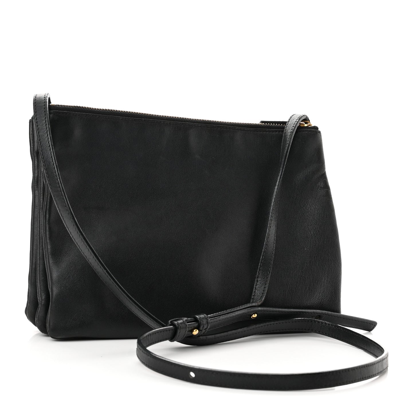 Lambskin Large Trio Crossbody Bag Black