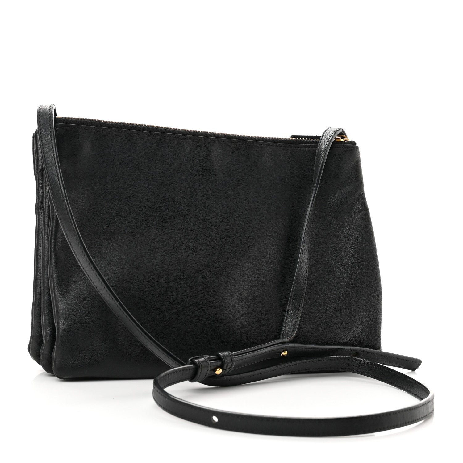Celine Lambskin Large Trio Crossbody Bag Black 3 of 13