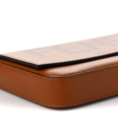 Fendi Vitello King Tamponato Logo Embossed Envelope Wallet On Chain with Pouches Cuoio 7 of 8