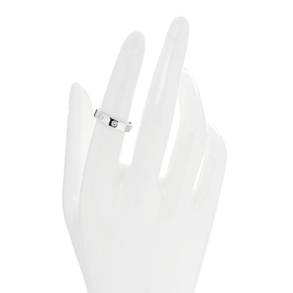 Cartier 18K White Gold Diamond 4mm LOVE Wedding Band Ring 53 6.25 2 of 6