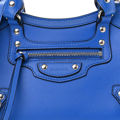 Balenciaga Smooth Calfskin Neo Classic Silver Hardware Mini City Bleu 8 of 11