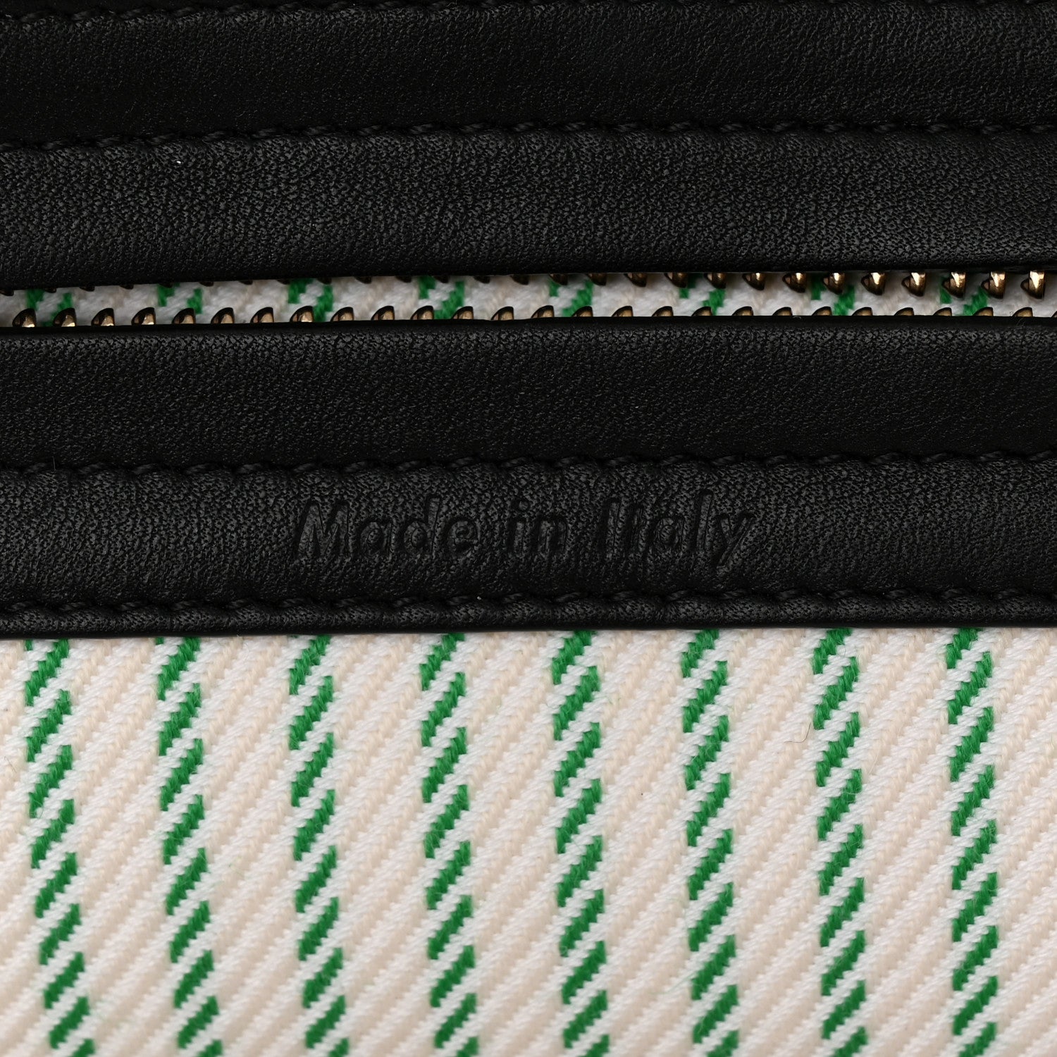 Celine Cotton Canvas Striped Medium Phantom Luggage White Green 7 of 11