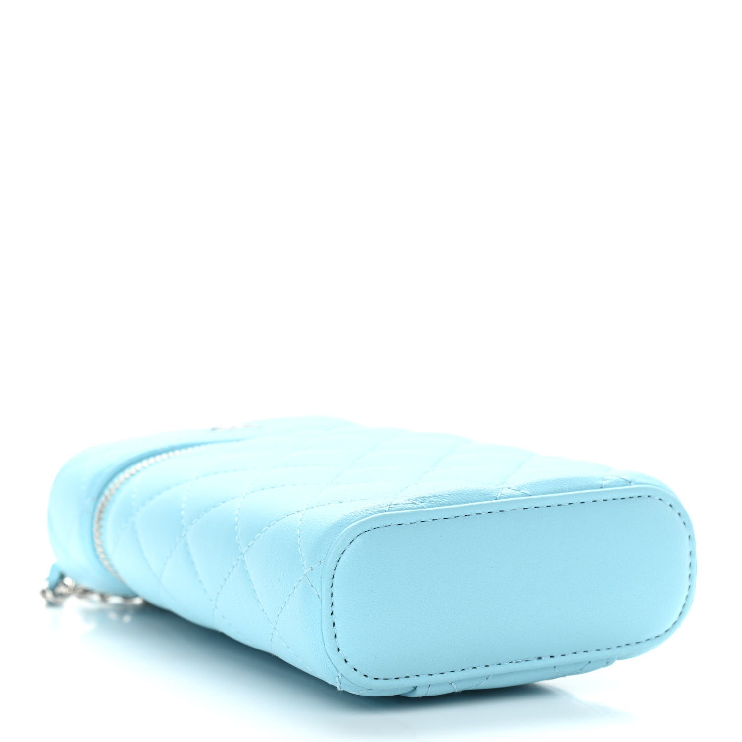 Chanel Lambskin Quilted Phone Holder With Chain Neon Blue 4 of 11