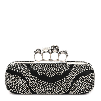 Alexander McQueen Silk Crystal Knucklebox Clutch Black 1 of 7