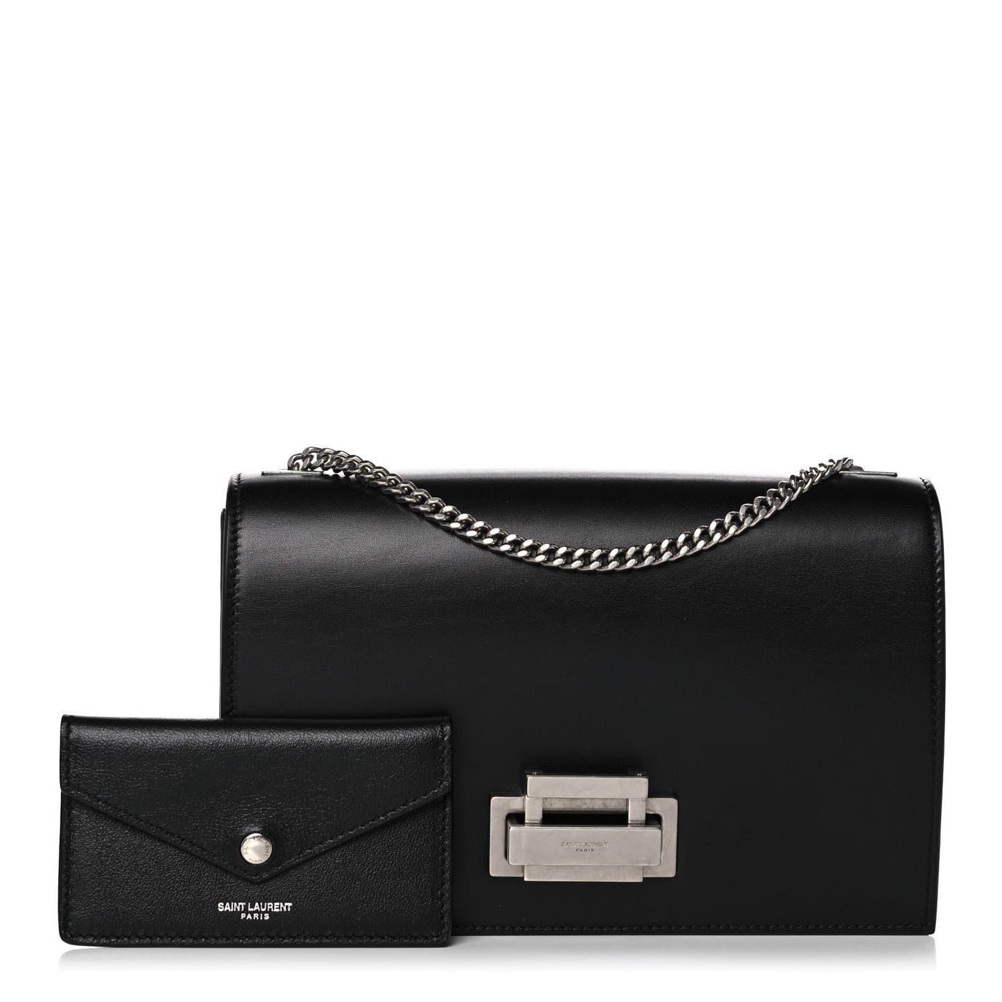 Calfskin Metropolis Chain Shoulder Bag Black