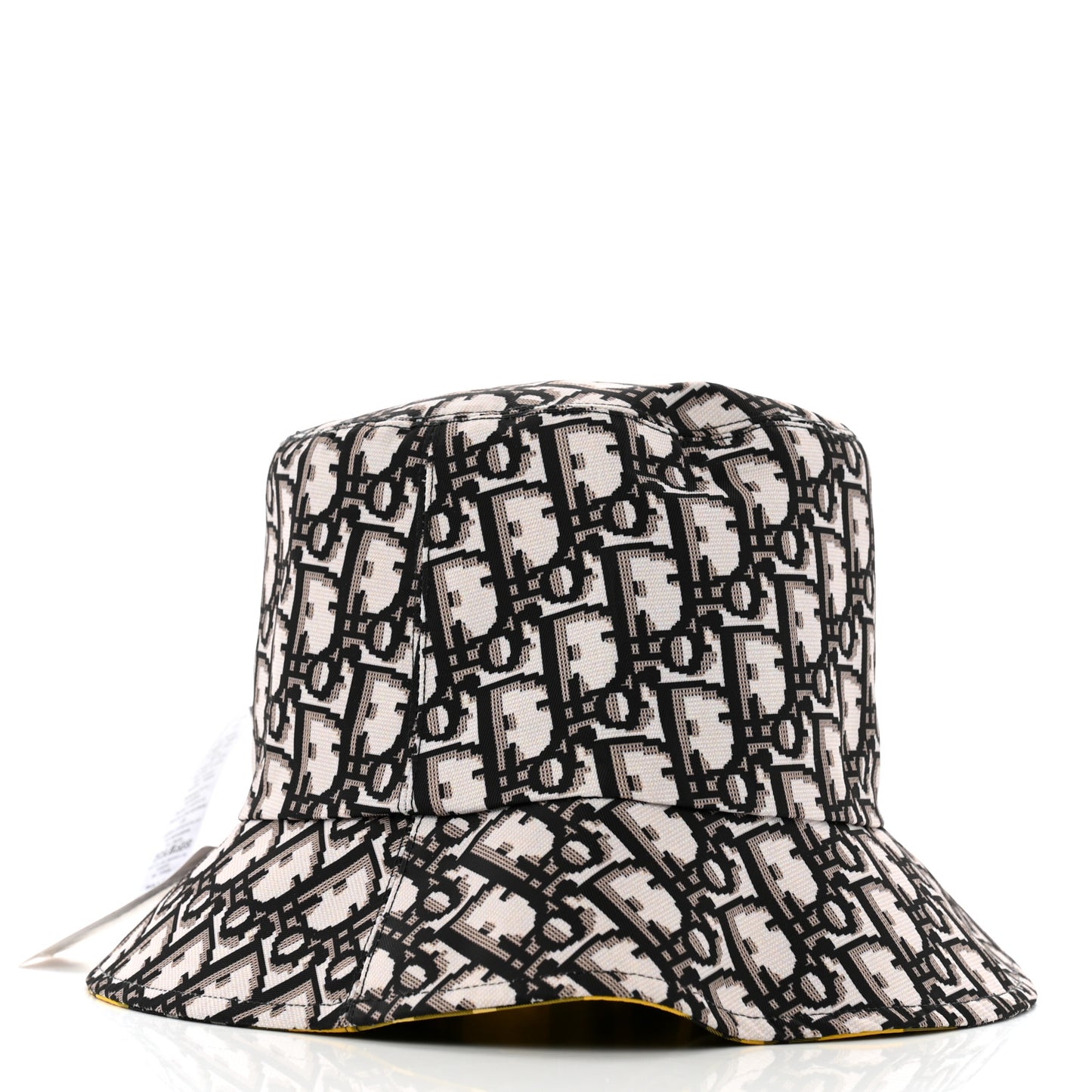 Oblique Check'N'Dior Reversible Teddy-D Brim Bucket Hat 57 Blue Yellow