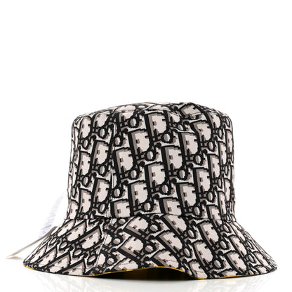Christian Dior Oblique Check'N'Dior Reversible Teddy-D Brim Bucket Hat 57 Blue Yellow 8 of 12