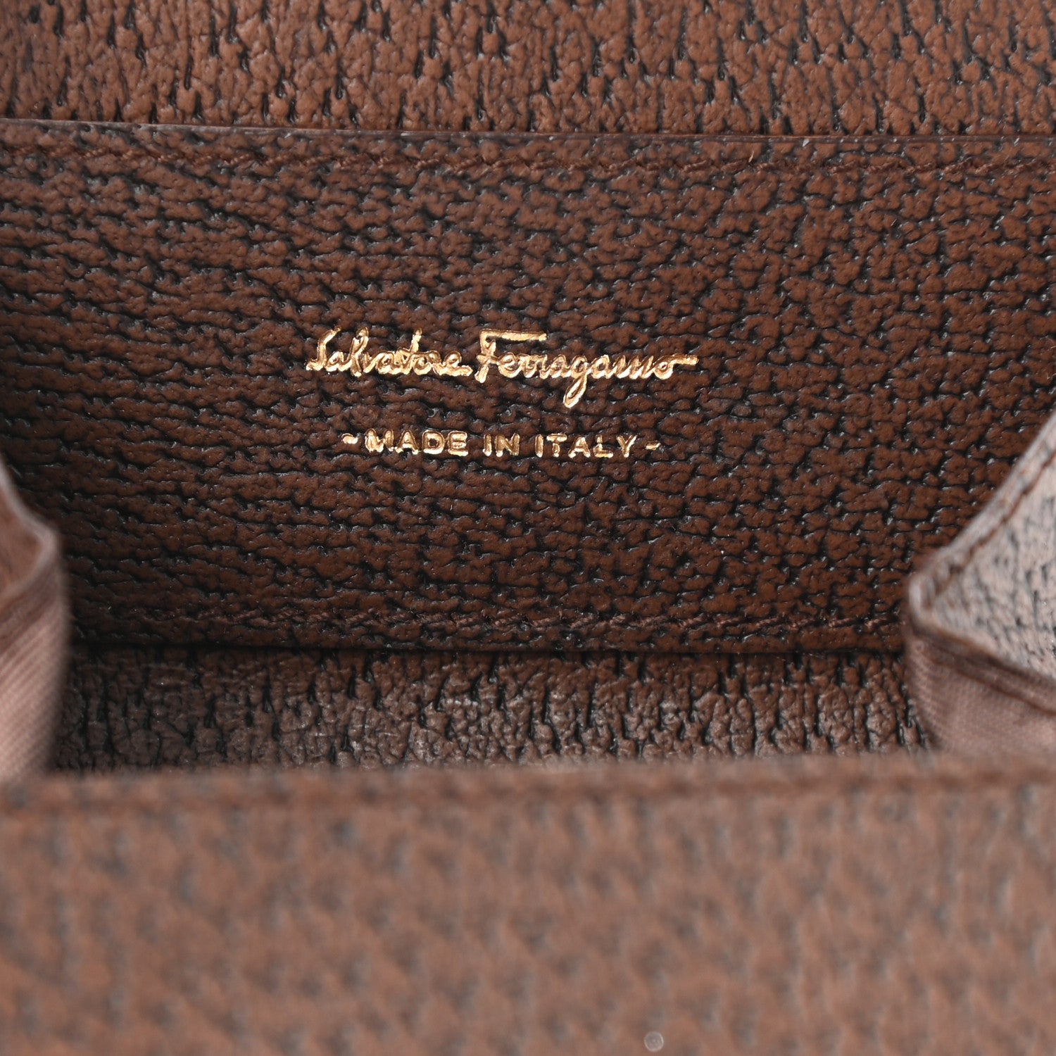 Salvatore Ferragamo Pigskin Gancini Coin Case Brown 6 of 6