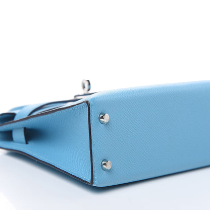 Hermes Epsom Mini Kelly Sellier 20 Bleu Du Nord 24 of 28
