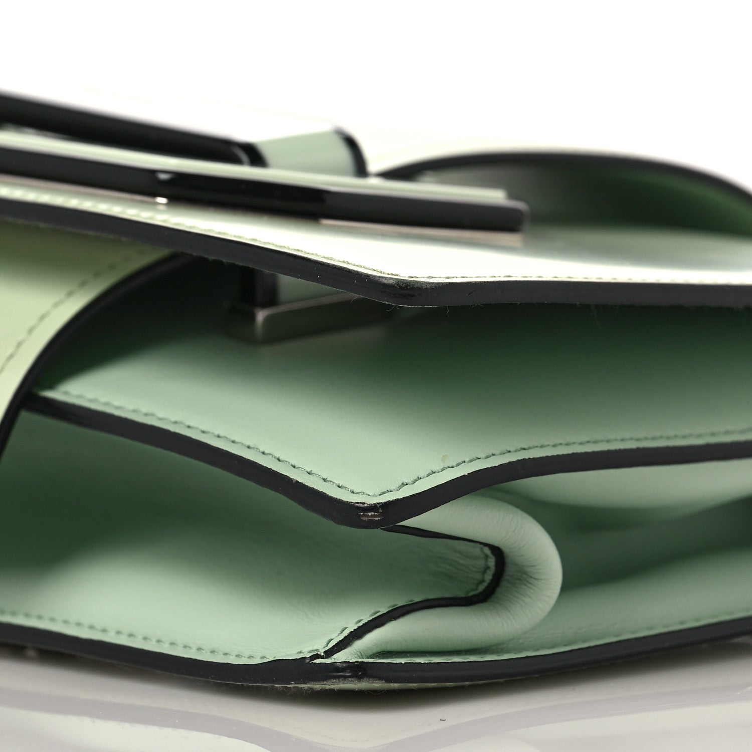 Prada Spazzolato Soft Calfskin Plex Ribbon Bag Acqua 7 of 7