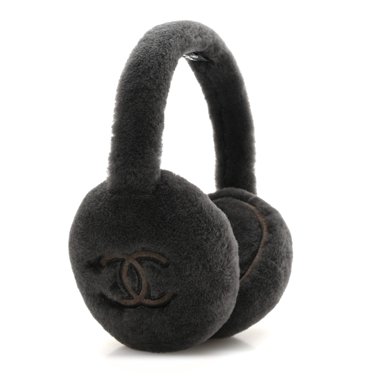 Shearling CC Ear Muffs Dark Grey