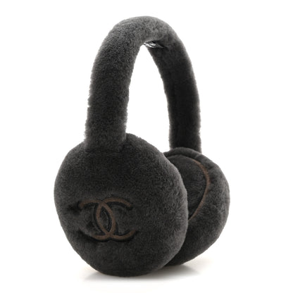 Chanel Shearling CC Ear Muffs Dark Grey 4 of 6