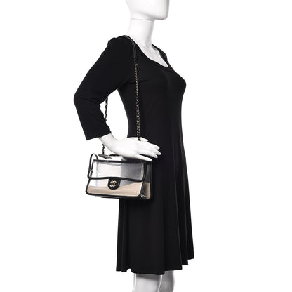 Chanel Lambskin PVC Medium Coco Sand Flap Black 2 of 9