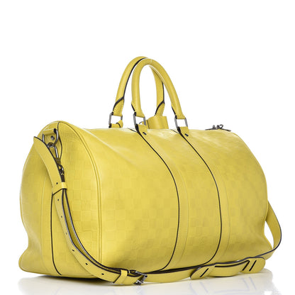 Louis Vuitton Damier Infini Keepall Bandouliere 45 Vert Acide 4 of 32