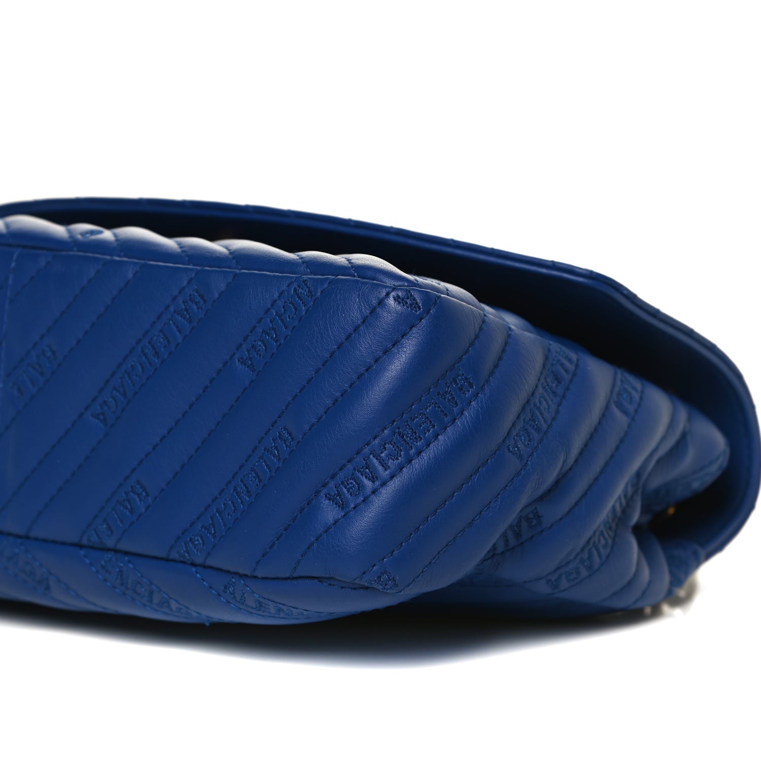 Balenciaga Calfskin Logo Matelasse M BB Round Shoulder Bag Royal Bleu 8 of 8