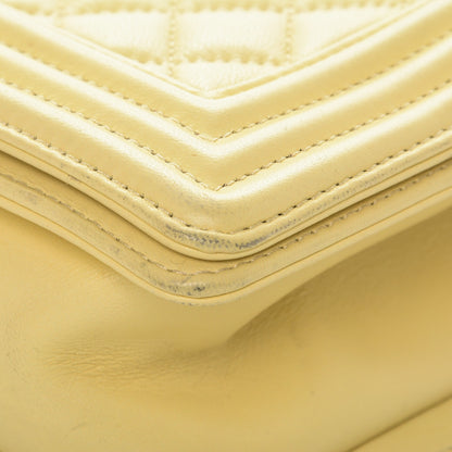 Chanel Lambskin Quilted Medium Boy Flap Yellow 15 of 17