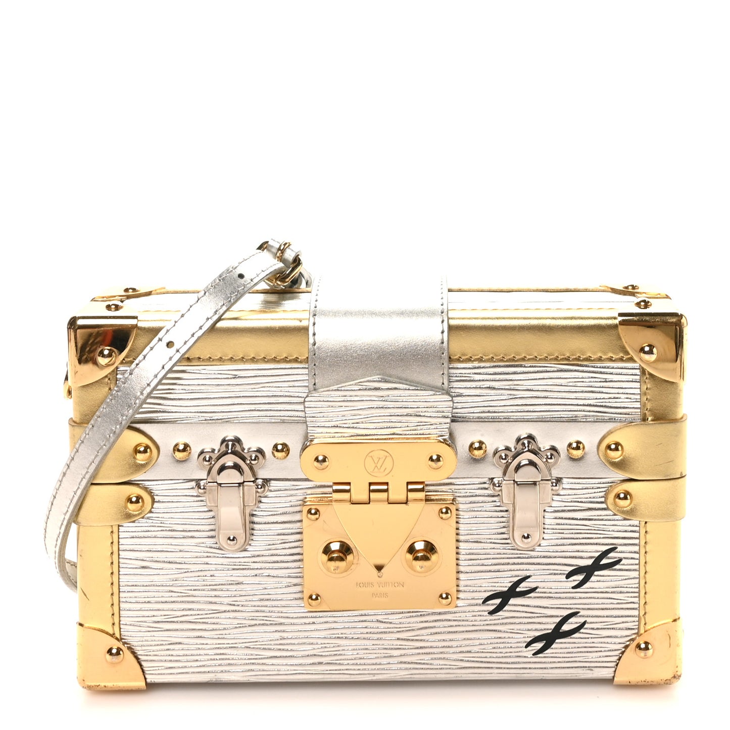 Metallic Epi Petite Malle Silver