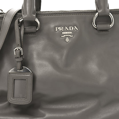 Prada Soft Calf Double Zip Shoulder Bag Argilla 7 of 9