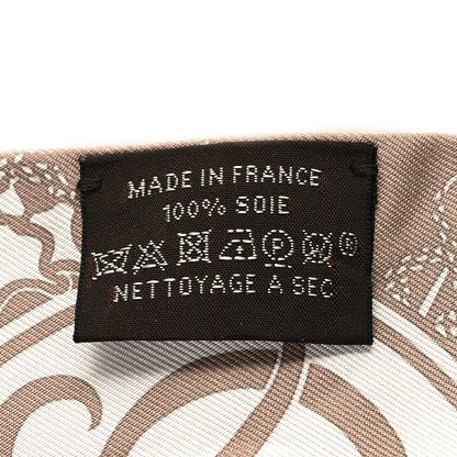 Hermes Silk Ex-Libris Twilly Beige White Caramel 3 of 4