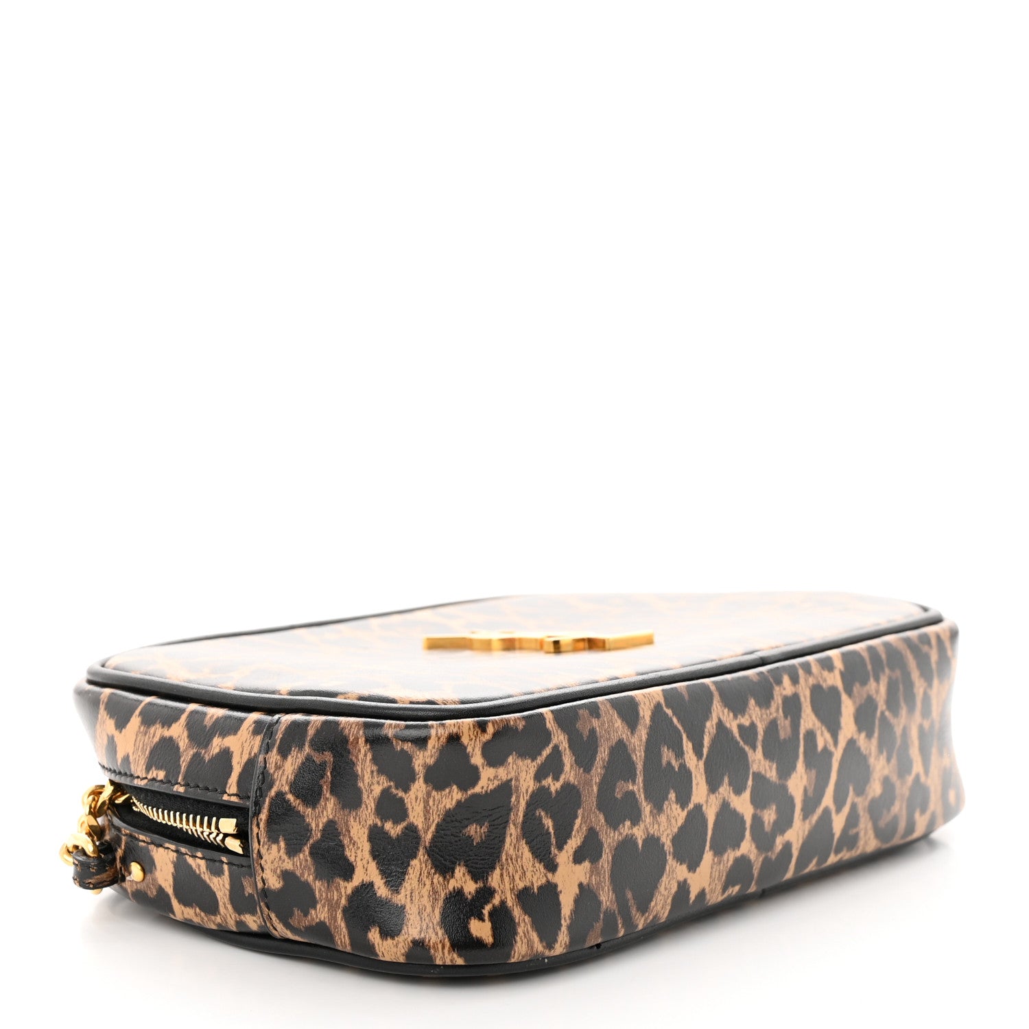 Saint Laurent Calfskin Heart Leopard Print Monogram Mini Lou Camera Bag Toffee 4 of 10