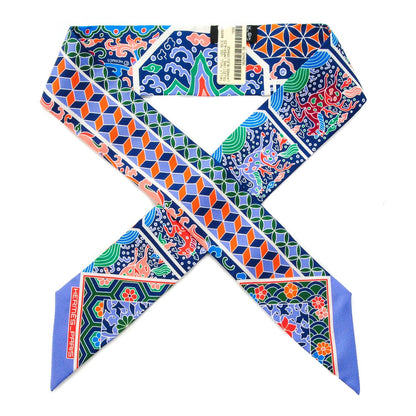 Hermes Silk Collections Imperiales Twilly Lavande Bleu Orange 1 of 6
