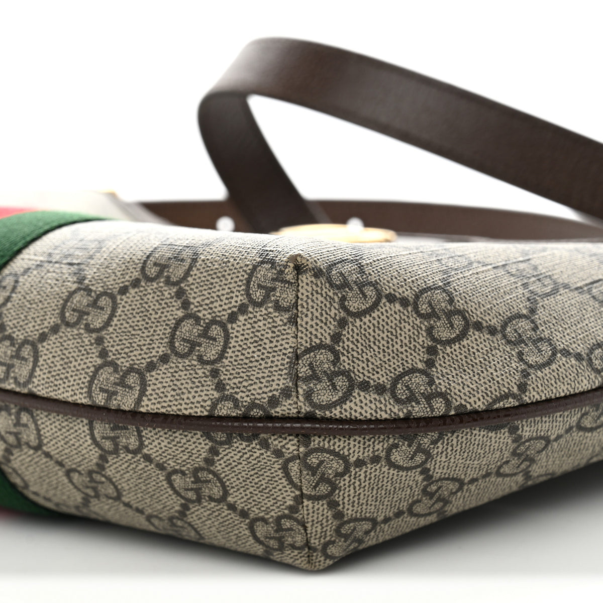 Gucci GG Supreme Monogram Web Small Ophidia Half Moon Hobo Brown 10 of 11