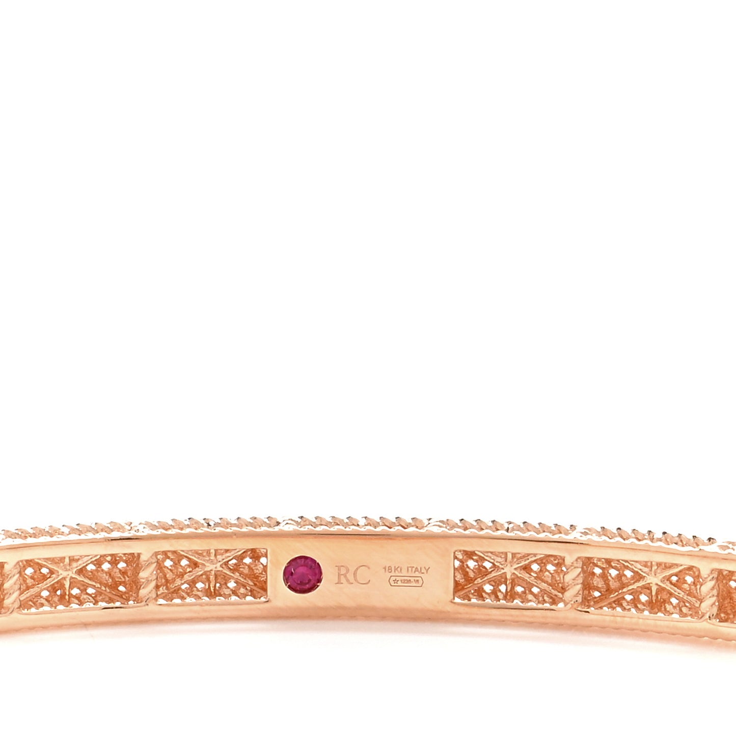 18K Rose Gold Symphony Barocco Oval Bangle Bracelet