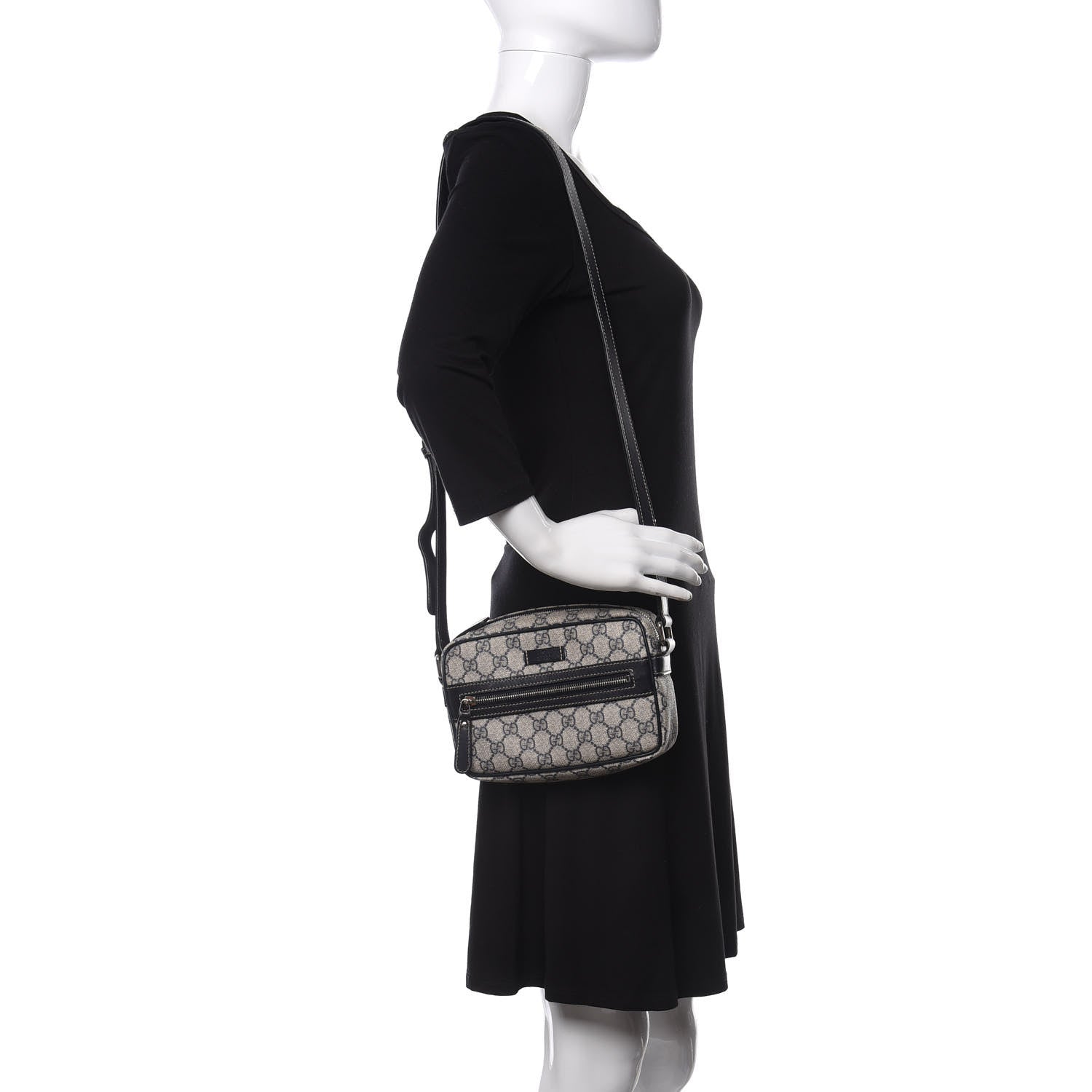 Gucci GG Plus Monogram Small Shoulder Bag Navy 2 of 13