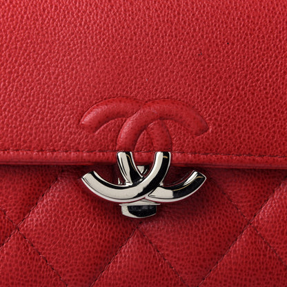 Chanel Grained Calfskin Quilted CC Box Flap Wallet Red 4 of 4