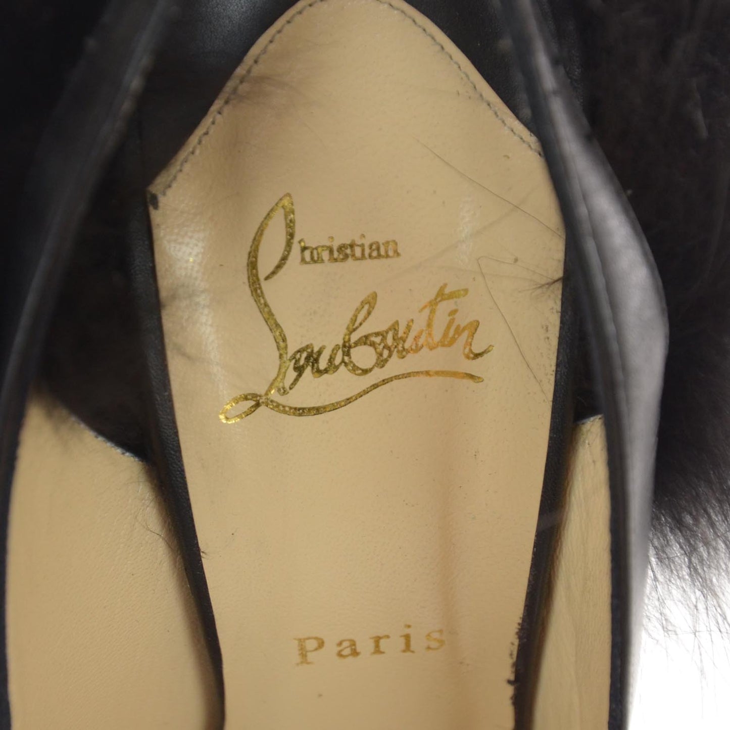 Calfskin Royal Fox Lady Fur 150 Pumps 40.5 Black