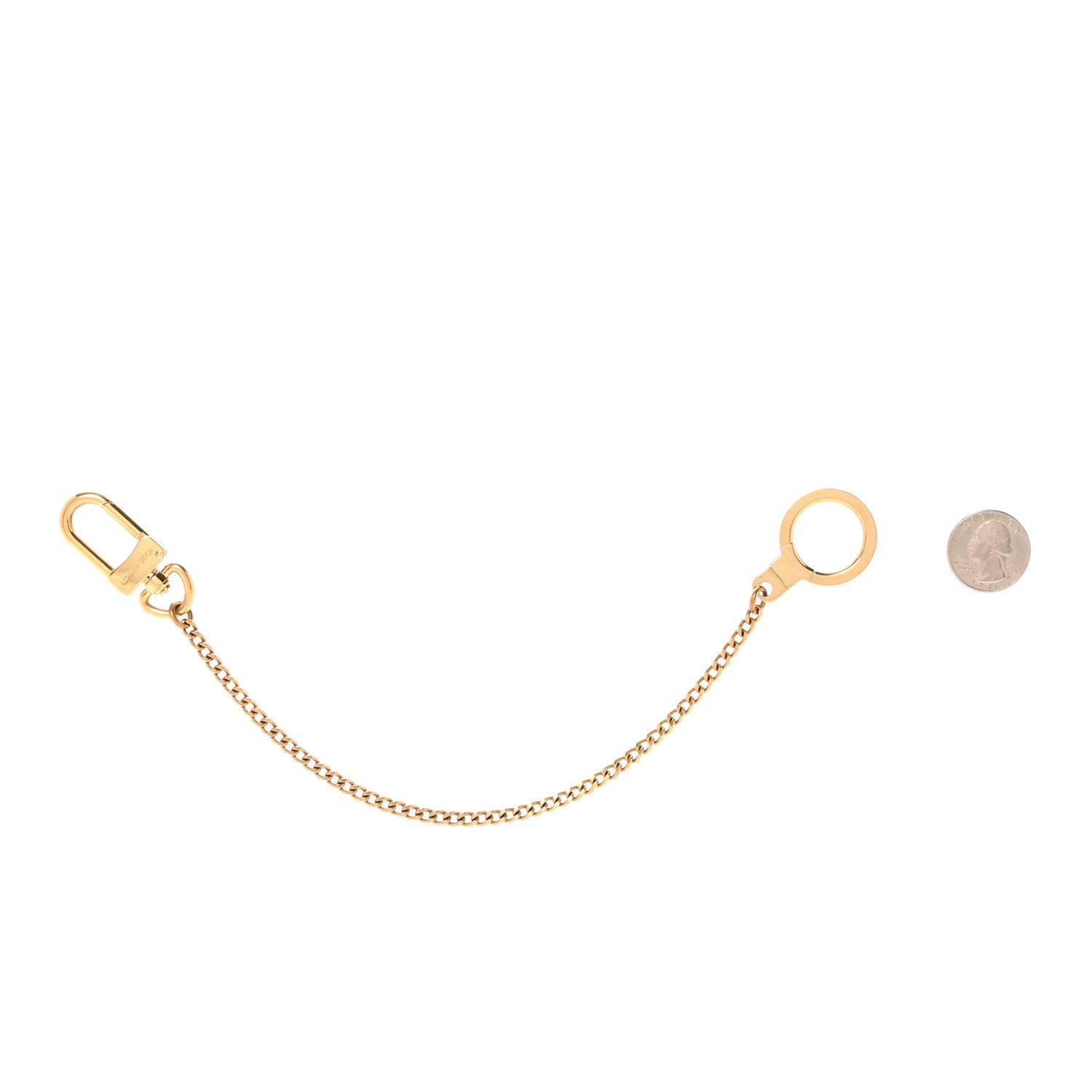 Louis Vuitton Metal Pochette Extender Key Ring Chain Gold 2 of 4