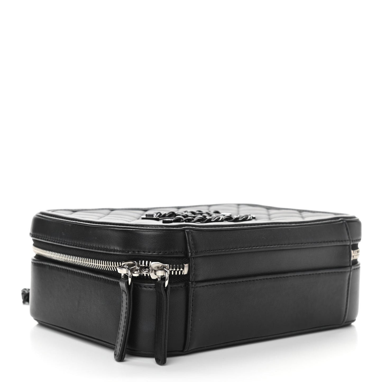 Lambskin Quilted Medium CC Filigree Vanity Case Black