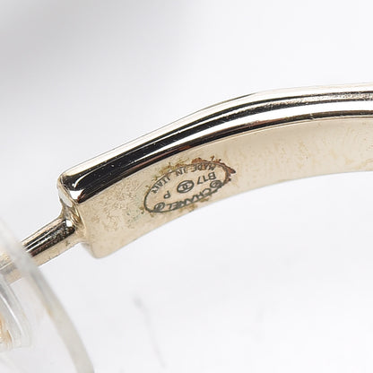 Chanel Metal Textured CC Hoop Earrings Gold 3 of 6