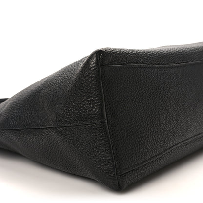 Prada Vitello Daino Embossed Logo Tote Black 8 of 16