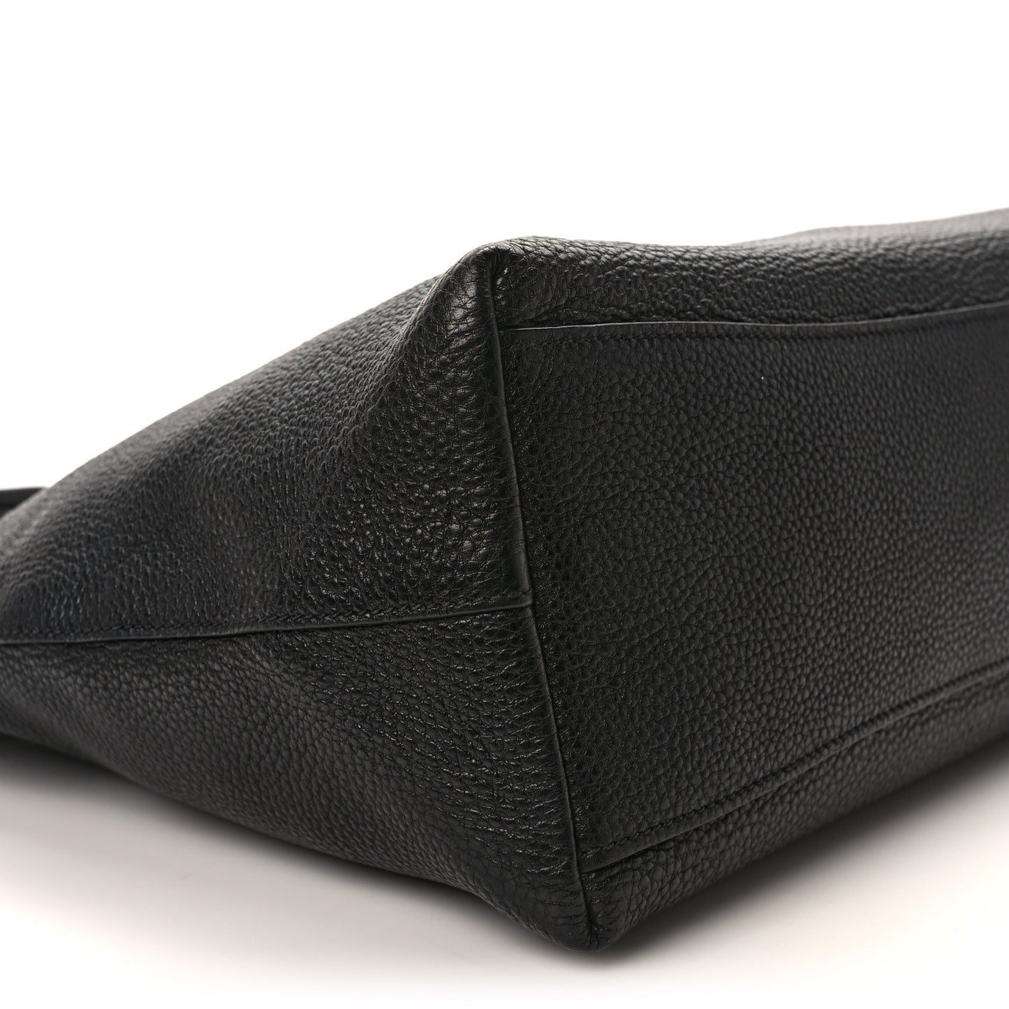 Vitello Daino Embossed Logo Tote Black