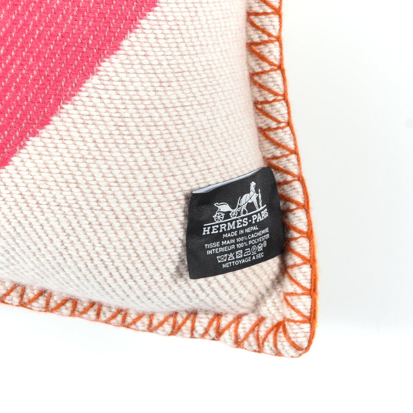 Cashmere H Drapeau Pillow Fuchsia Orange