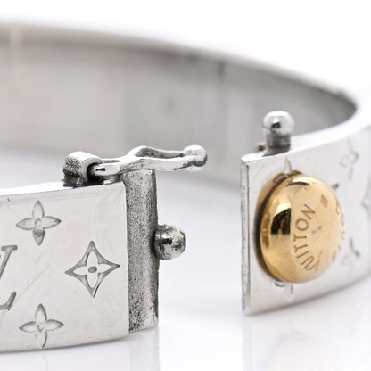 Louis Vuitton Brass Palladium Plated Nanogram Cuff M Silver 4 of 7
