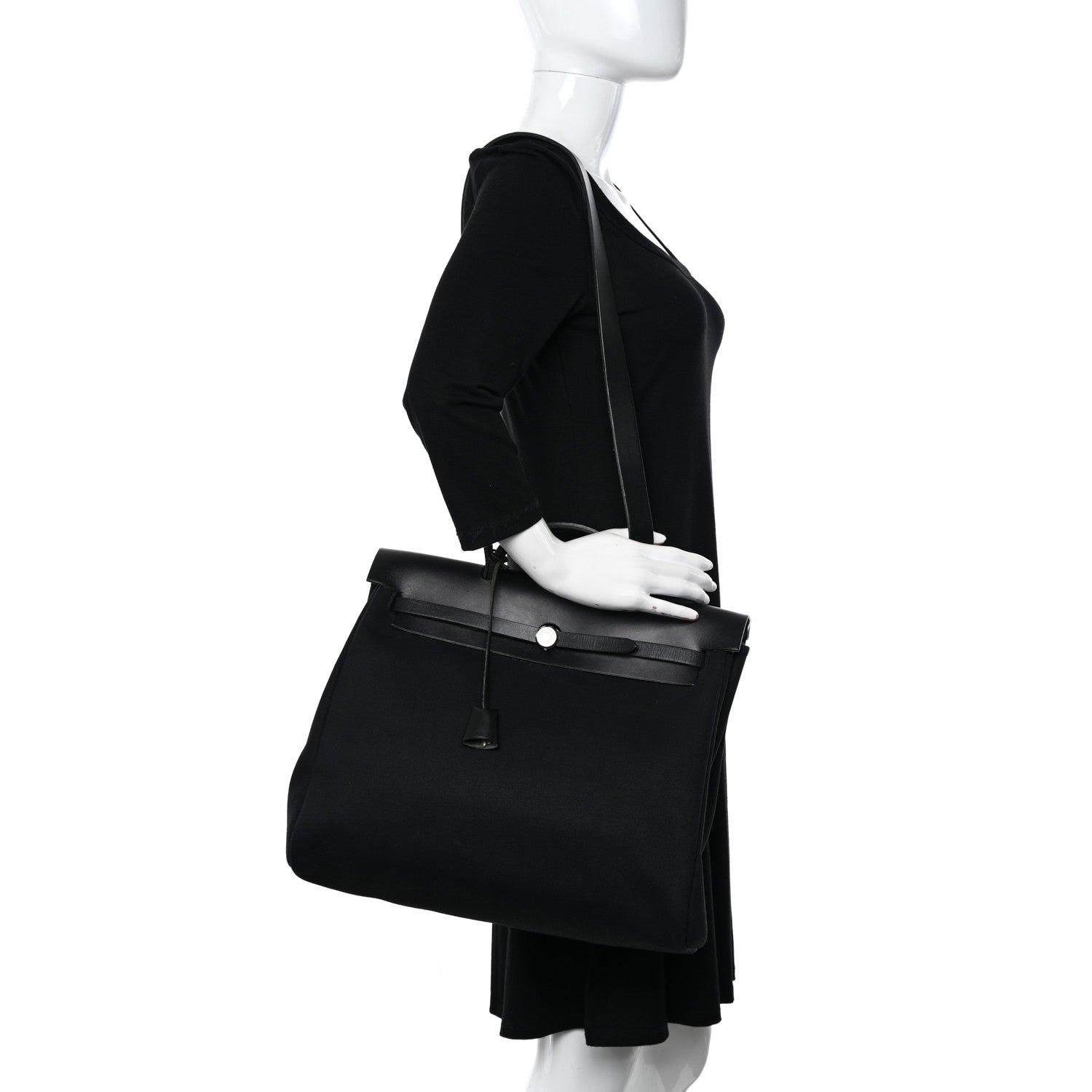 Hermes Toile Vache Calfskin Herbag 39 MM Black 2 of 15