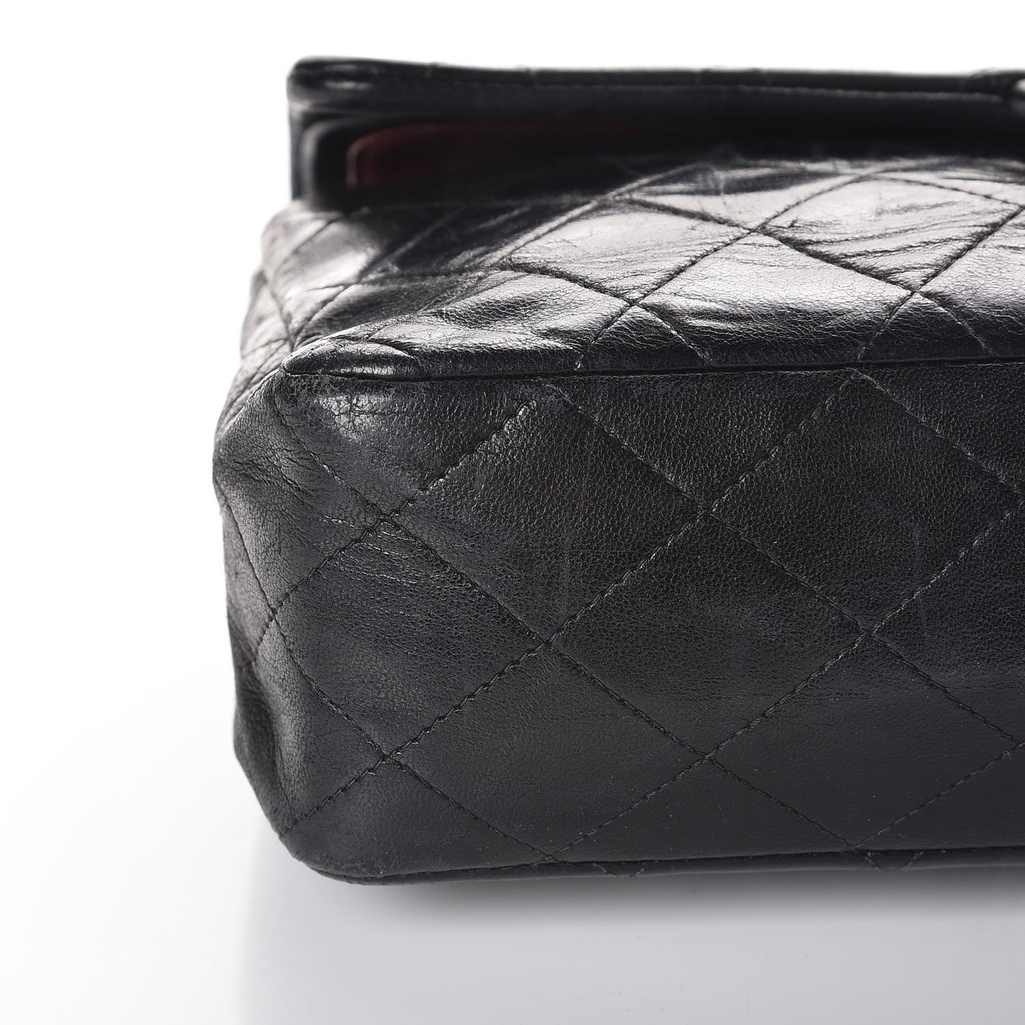 Lambskin Quilted Medium Double Flap Black