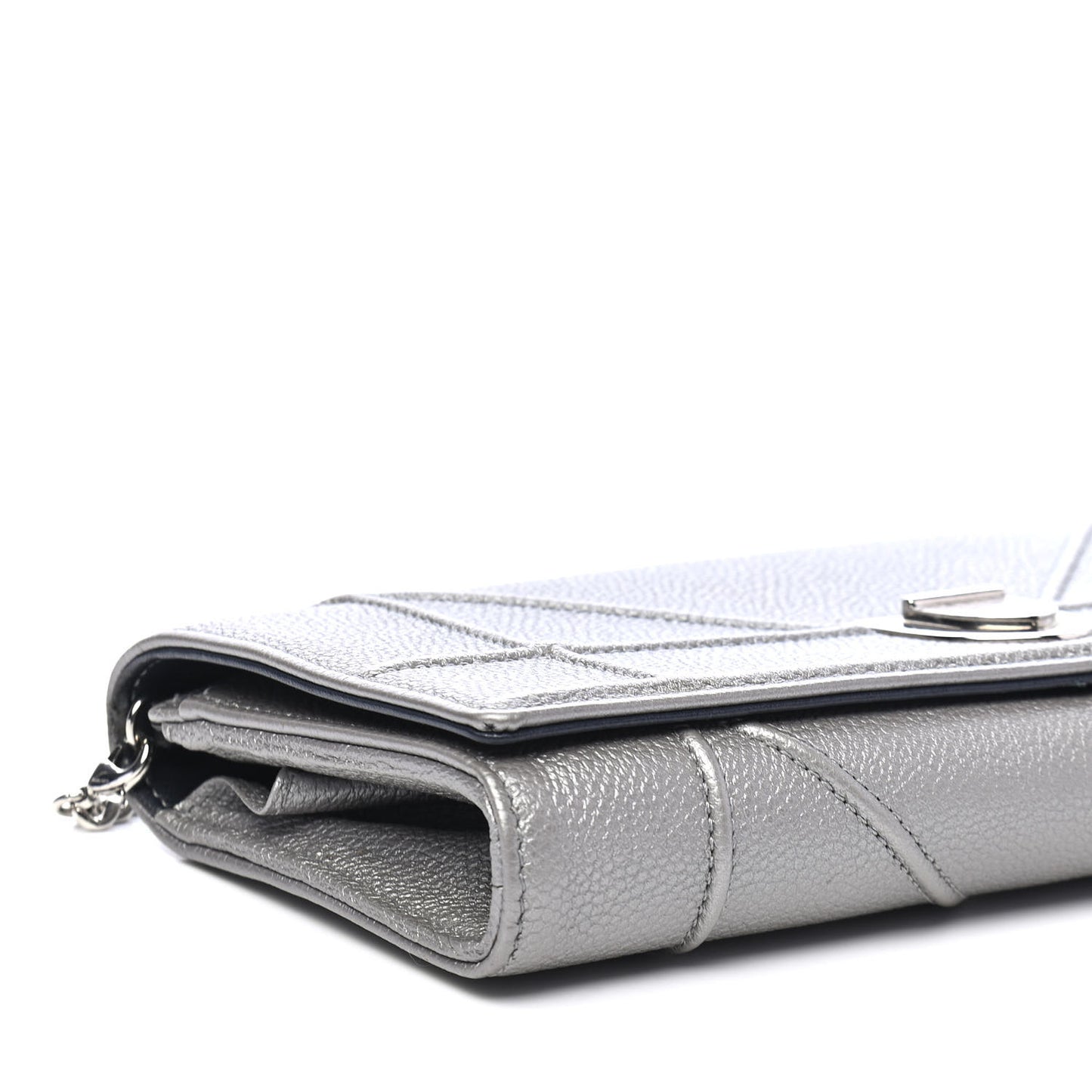 Grained Calfskin Diorama Croisiere Chain Wallet Gris