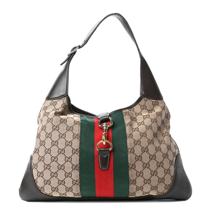 Gucci Monogram Web Jackie O Bouvier Hobo Dark Brown 1 of 9