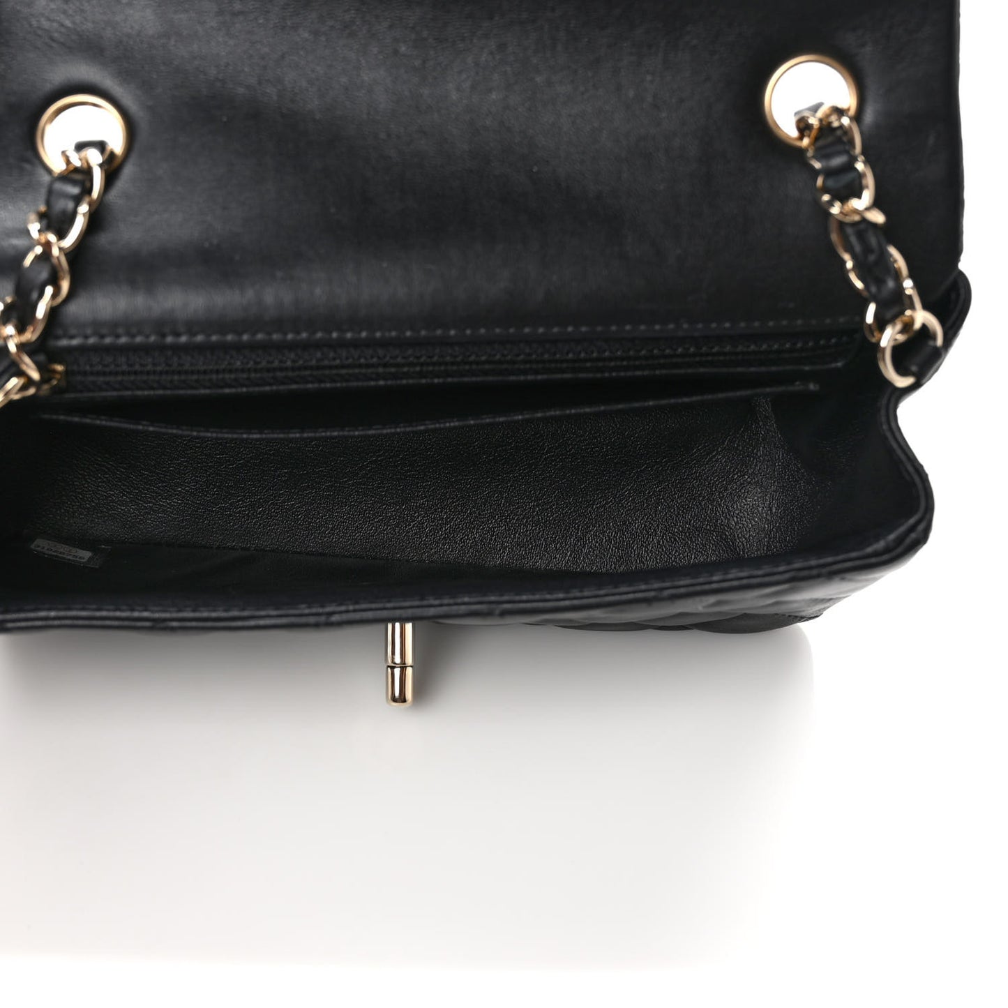 Lambskin Quilted Mini Rectangular Flap Black
