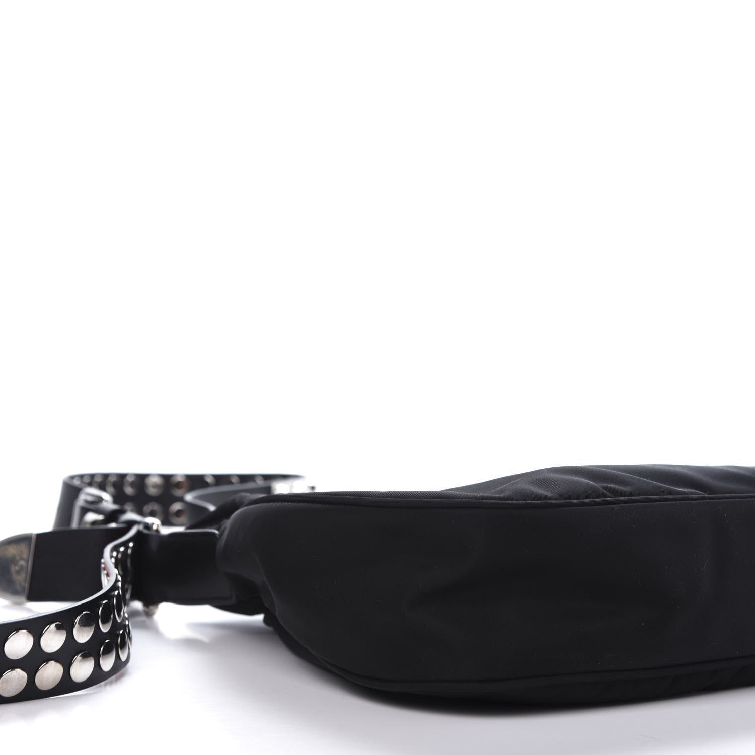 Prada Tessuto Nylon Studded New Vela Hobo Black Fuoco 6 of 12