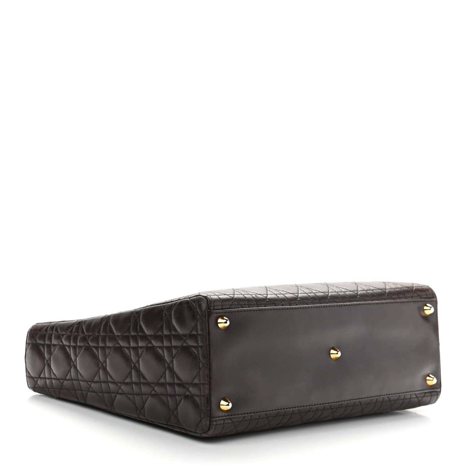 Christian Dior Lambskin Cannage Large Lady Dior Dark Brown 3 of 20