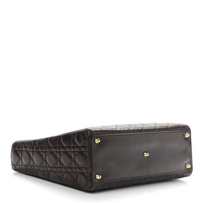 Christian Dior Lambskin Cannage Large Lady Dior Dark Brown 3 of 20