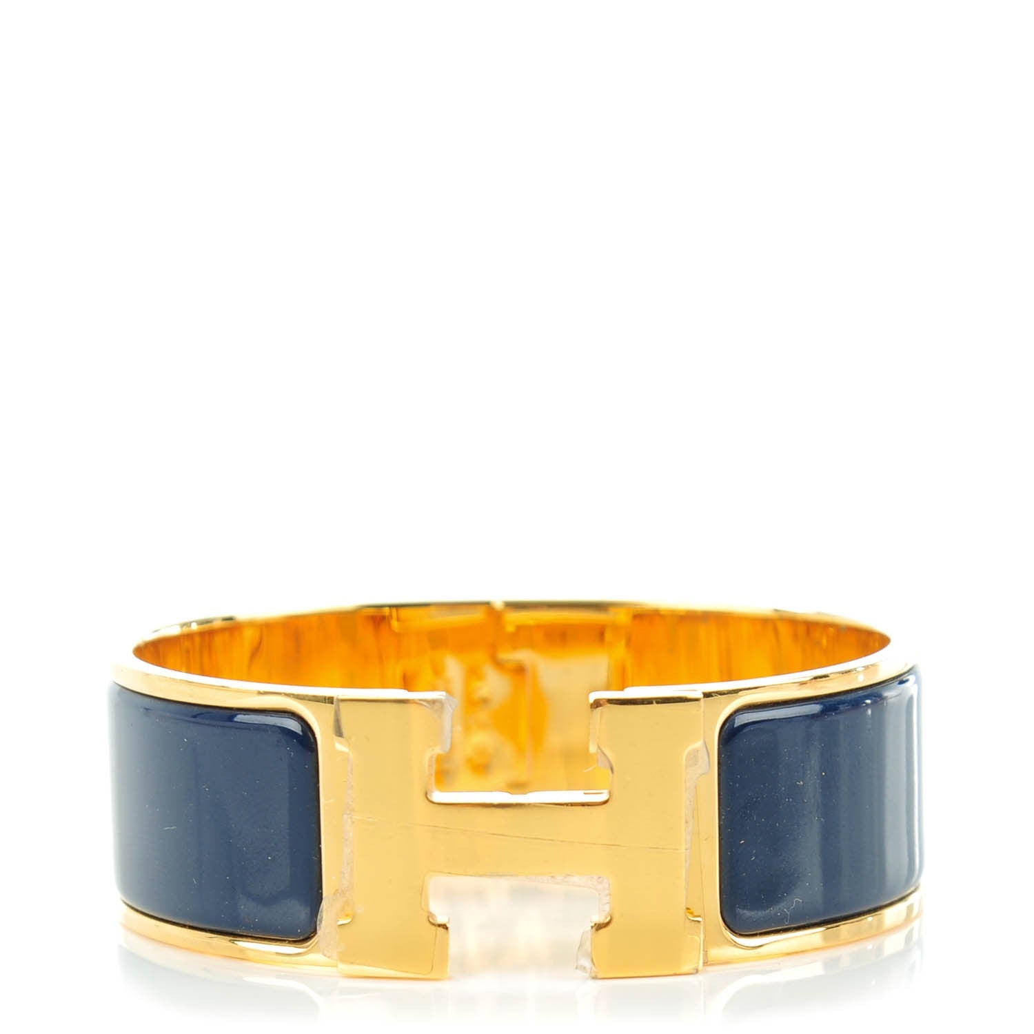 Hermes Enamel Wide Clic Clac H Bracelet PM Indigo 1 of 5